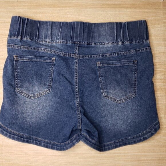 Shein Womens Medium Wash Elastic Waist Denim Shorts XL - Picture 2 of 4
